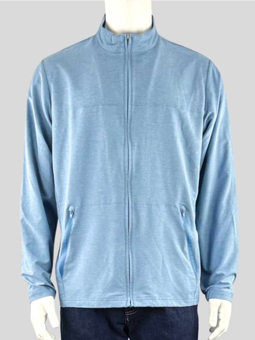 TravisMathew Mens Blue Full Zip Stretch Golf Jacket - Large